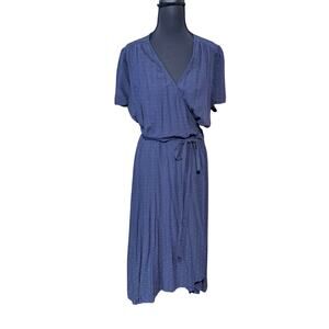 Gap navy blue wrap dress midi length XL